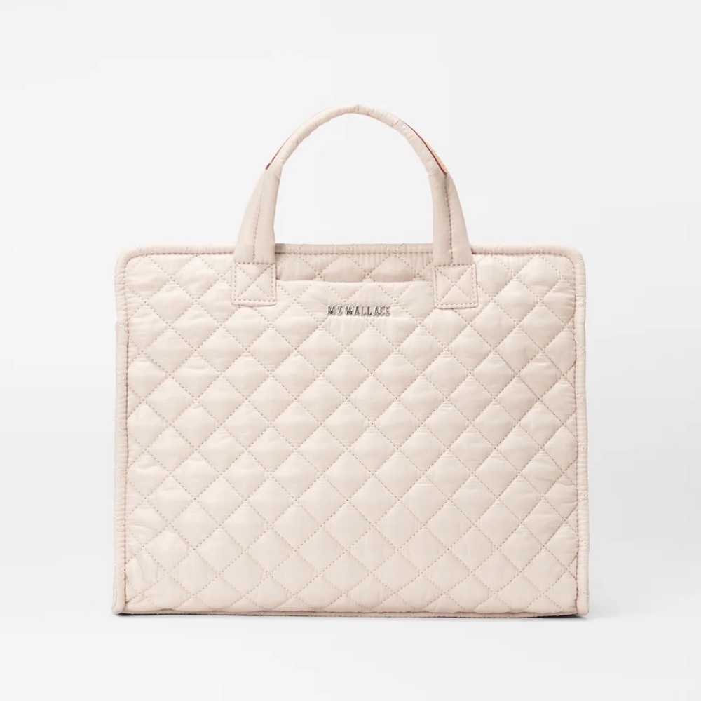MZ WALLACE MEDIUM BOX TOTE - Color:
Mushroom. Brand new with tags